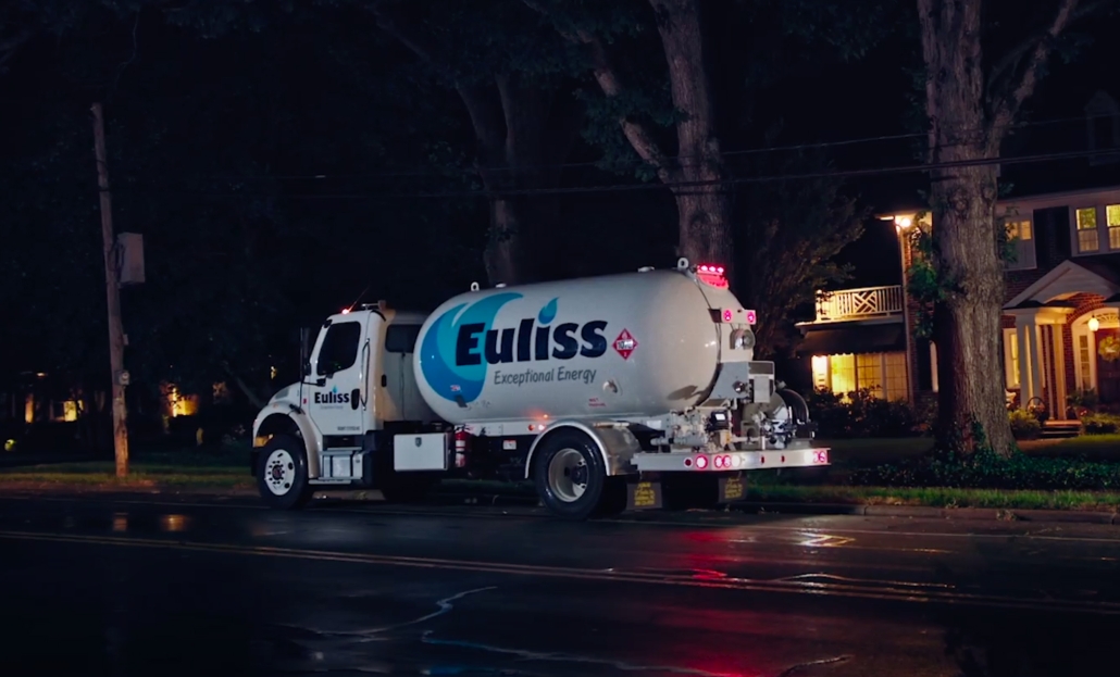 Euliss doing emergency propane delivery at night
