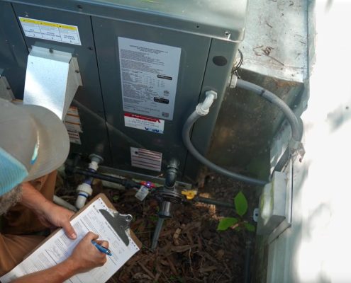 Euliss service technician performing propane maintenance check