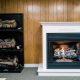 display of fireplace and gas log sets