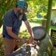 Euliss technician performing a safety gas check on a propane tank.
