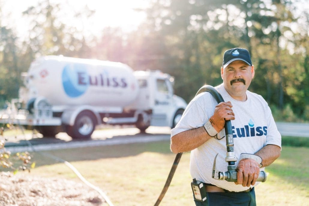 Euliss technician on a propane delivery in Pittsboro, NC.
