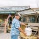 Man filling up a 20lb propane tank in North Carolina.
