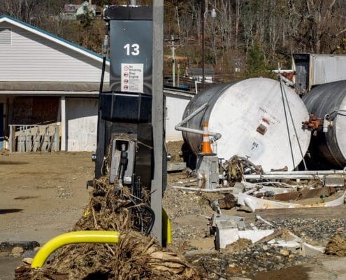 A gas pump from Young's Fuel Service in Western North Carolina after Hurricane Helene.