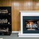 Gas fireplace sets at the Euliss Propane showroom in Liberty, North Carolina.