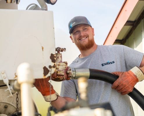 Euliss technician with propane hose