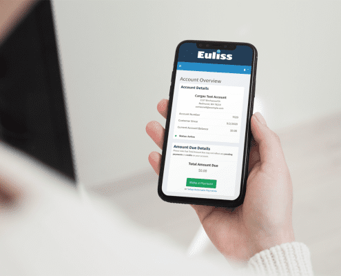Euliss Customer Portal on a mobile phone
